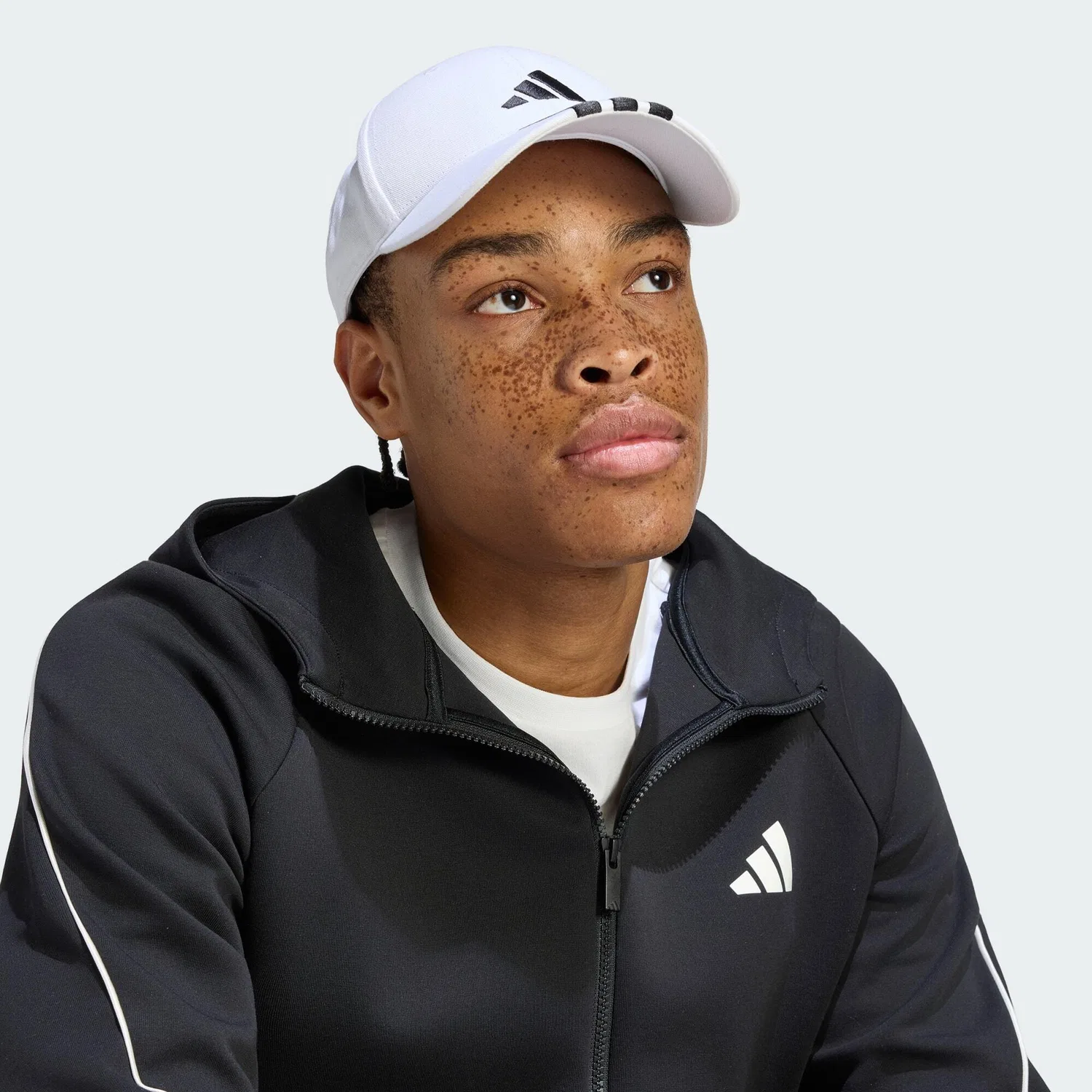Мужское худи с длинным рукавом Stadium Small Logo Full-Zip Hoodie Adidas, Schwarz — фото 4