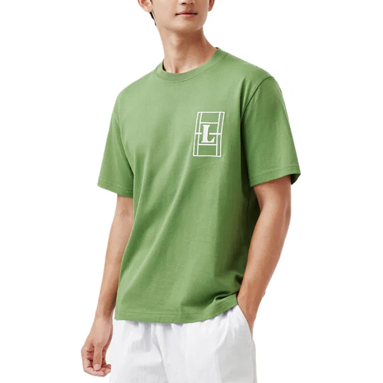 Футболка мужская Lacoste Круглый вырез, Хлопок, черный — фото 4