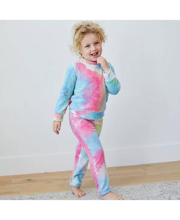 Детский комплект из футера с принтом Unisex Hacci Loungewear Set In Tie Dye PaigeLauren, Multi/Tie-Dye — фото 2