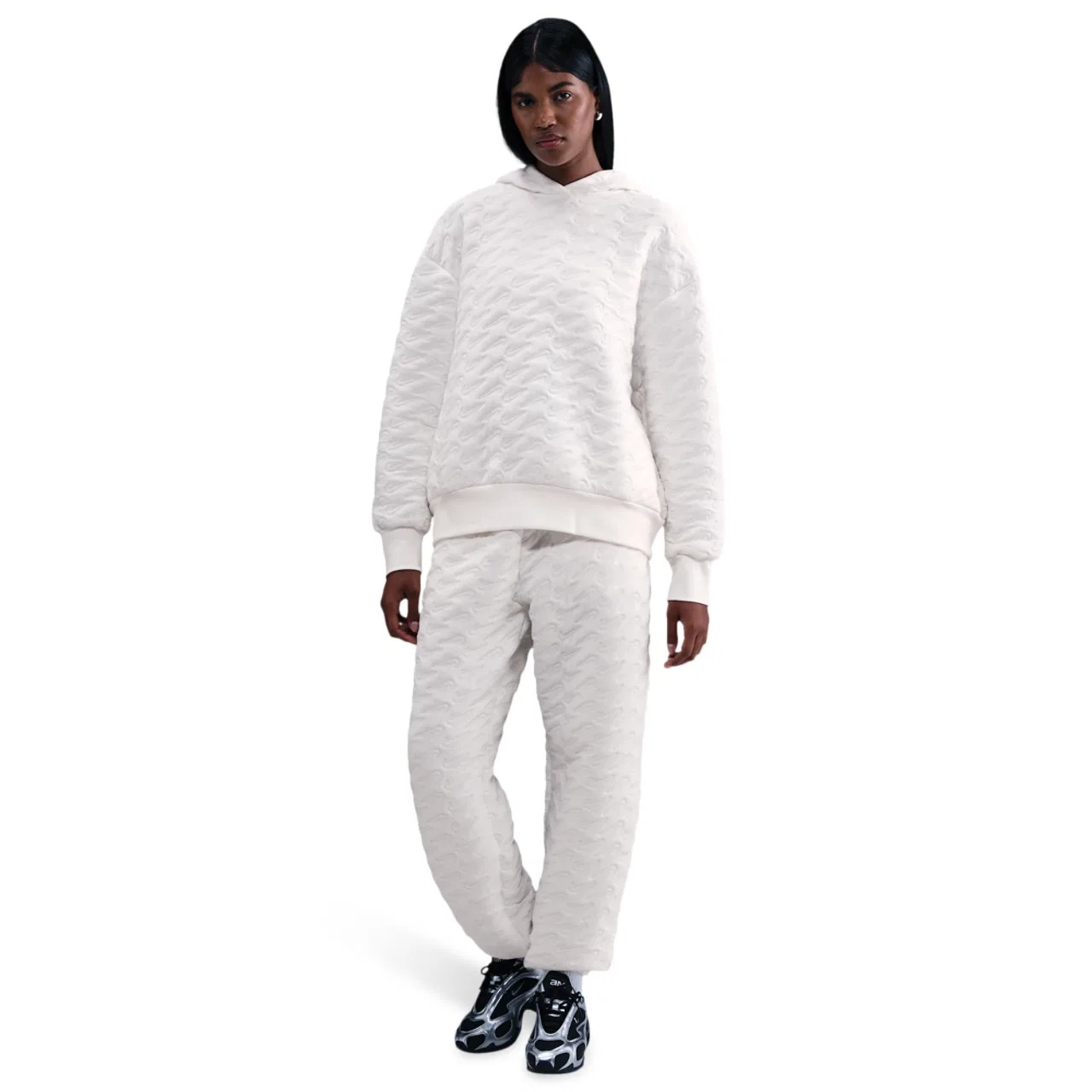 Женское худи Nike NSW Phoenix Fleece Loose AOJ Pullover, цвет Sanddrift/Sail — фото 3
