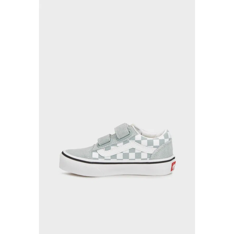 Кеды Vans Old Skool V Kareli Süet Sneaker, Кремовый/Светло-зеленый — фото 3