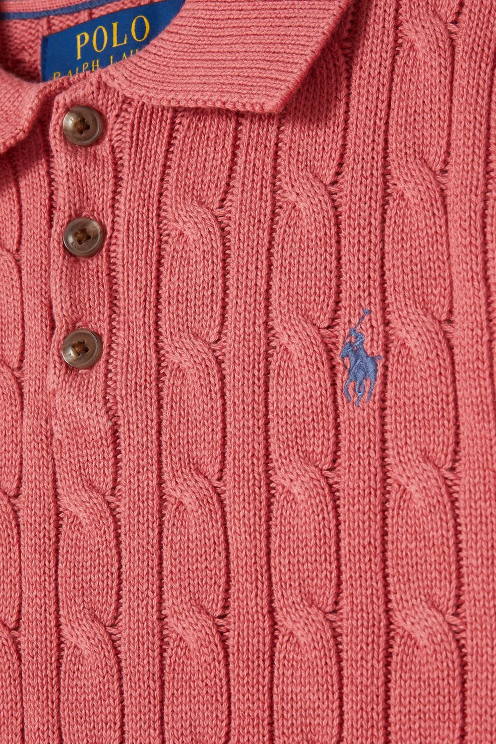 Футболка поло с вязаным узором из хлопка Polo Ralph Lauren — фото 4
