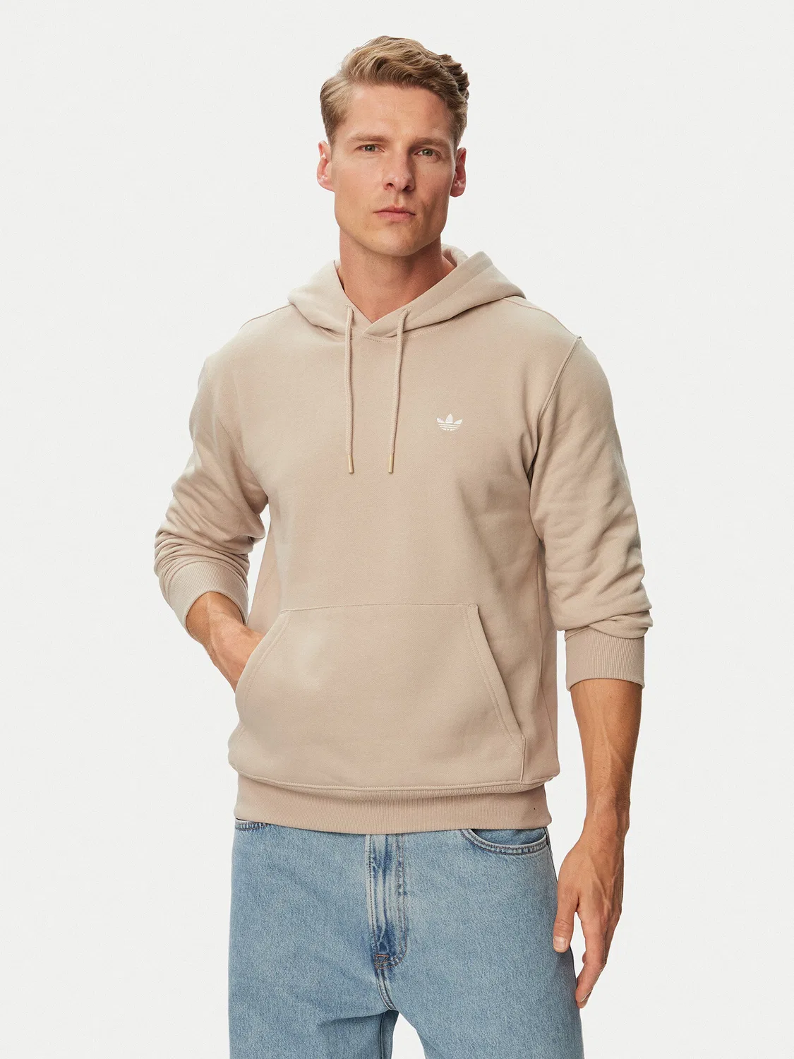 Мужская толстовка стандартного кроя Trefoil Essentials Adidas, светло-бежевый
