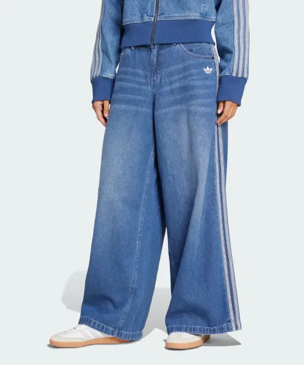 Джинсы свободного кроя Adidas, индиго — фото 2
