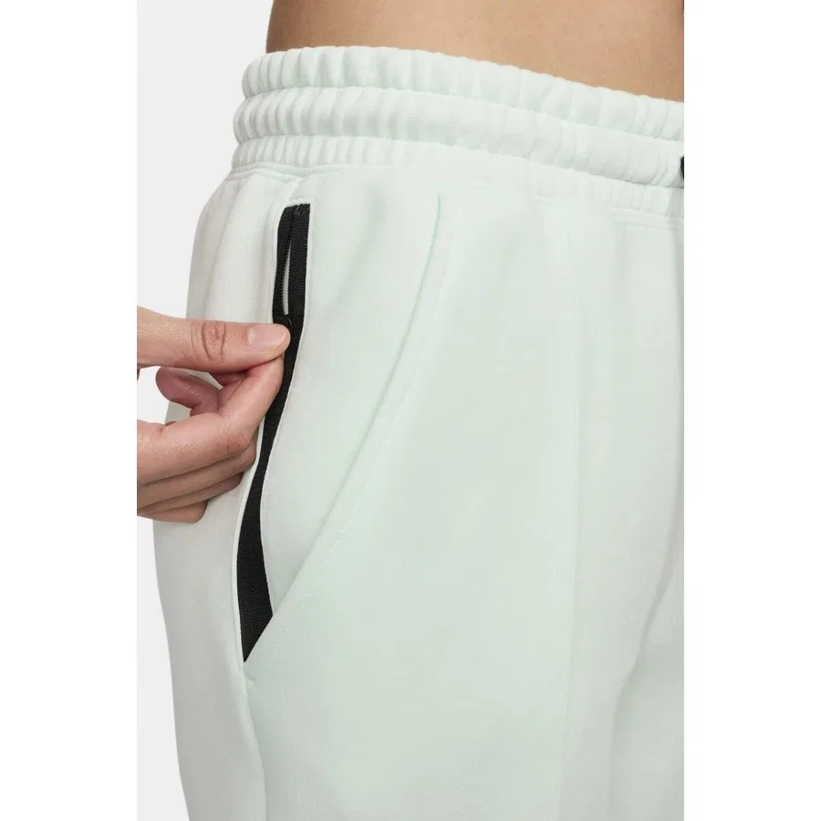 Женские спортивные брюки с принтом Tech Fleece Nike, Светло-зеленый — фото 3
