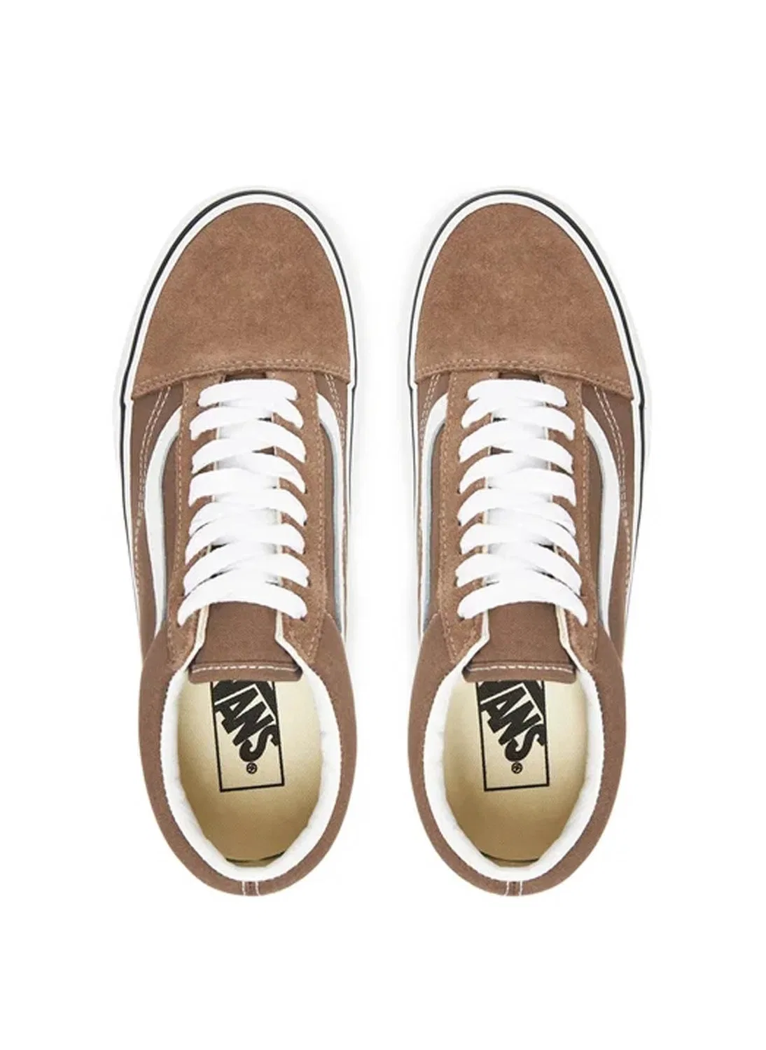 Детские кроссовки для мальчиков с замшей и канвасом Old Skool Vans, Walnut Color Theory — фото 3