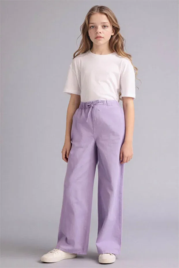 Детские брюки для девочек широкие Defacto, Lilac — фото 2