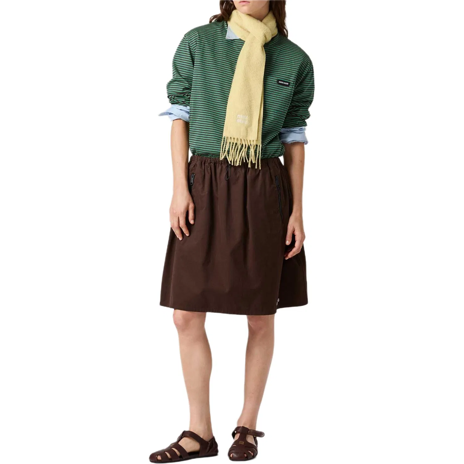 Женская футболка с круглым вырезом MIU MIU, Blue Green — фото 4