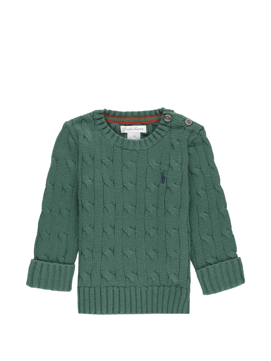 Джемпер фактурной вязки из хлопка Polo Ralph Lauren, зеленый