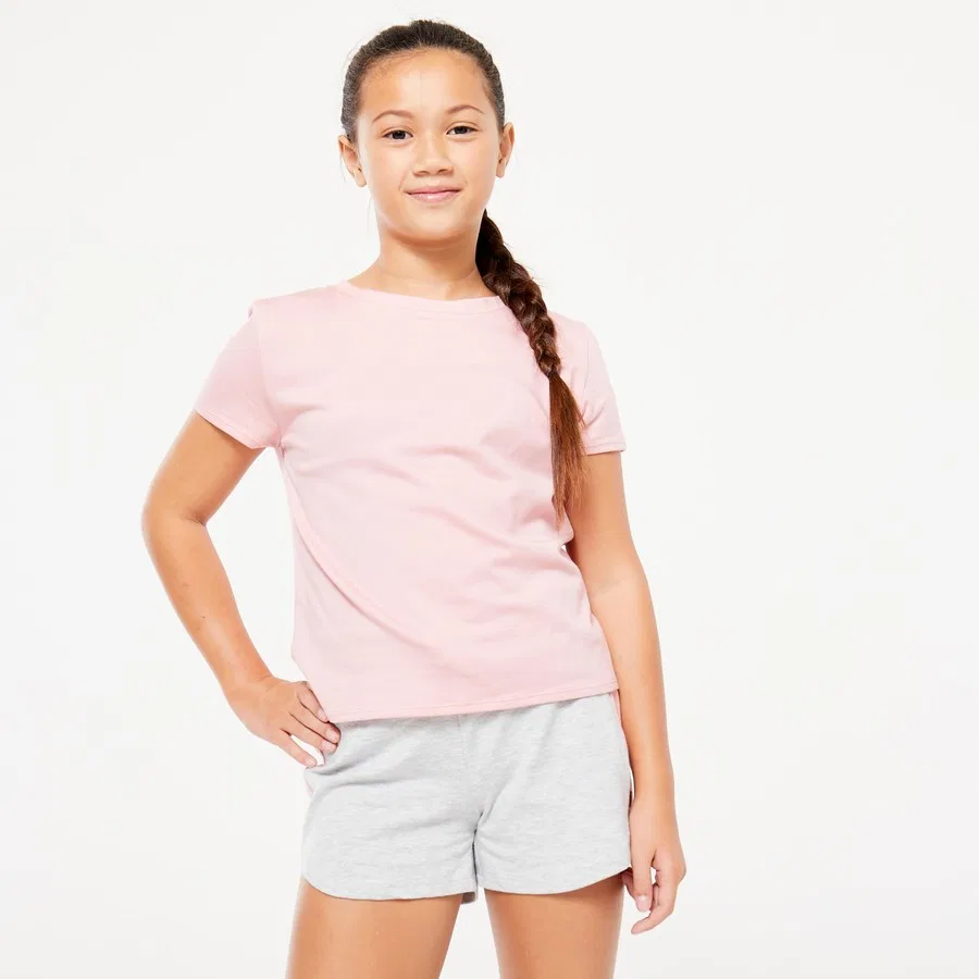 Детская футболка с коротким рукавом, хлопковая, Domyos, Decathlon, Белый