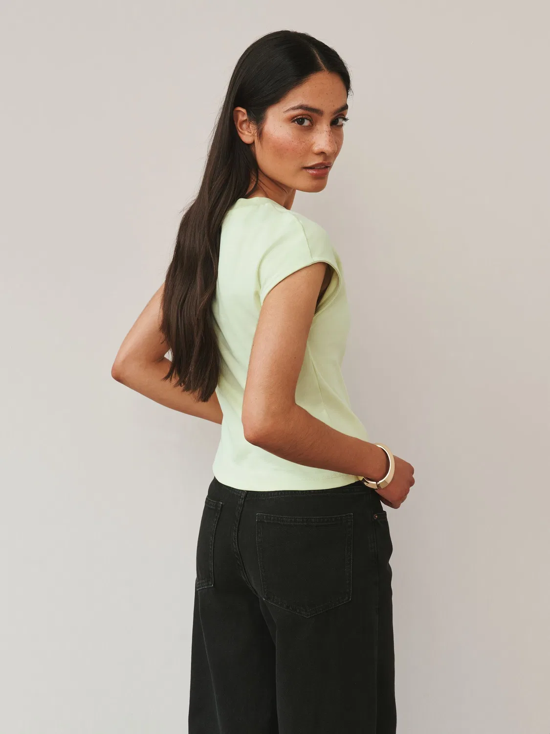 Футболка облегающая с круглым вырезом, Lime Green Next — фото 4