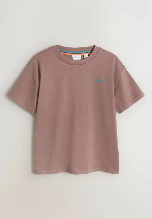 Футболка хлопковая Paul Smith Junior, синий/коричневый/серый — фото 4