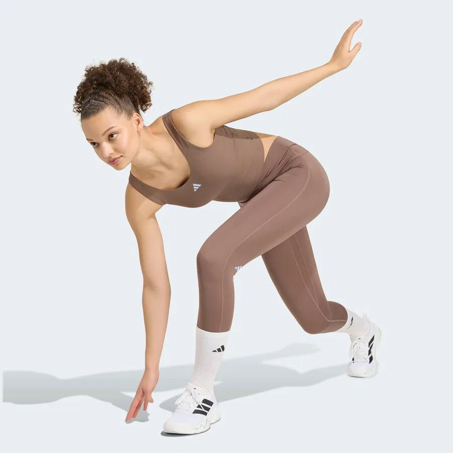 Спортивный топ ADIDAS PERFORMANCE Bralette 'Studio All Me' коричневого цвета — фото 3