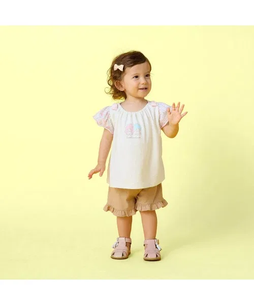 Детская футболка с коротким рукавом, с принтом Little Twin Stars Sanrio, Pink — фото 3