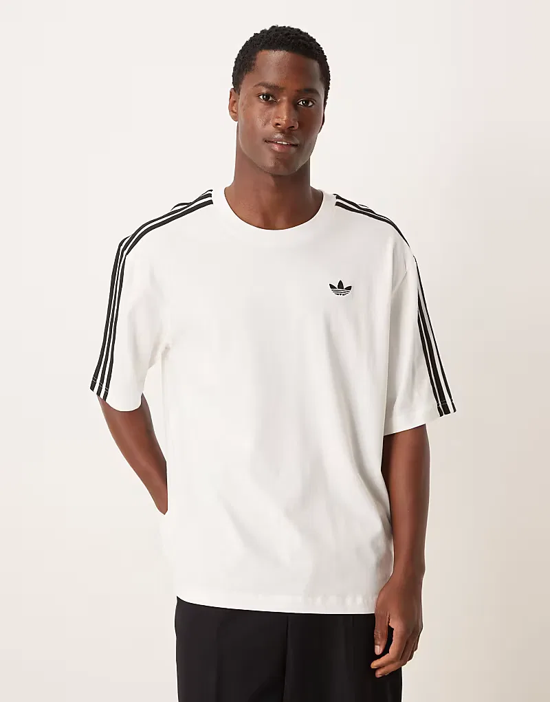 Футболка оверсайз three stripe Adidas Originals, белый