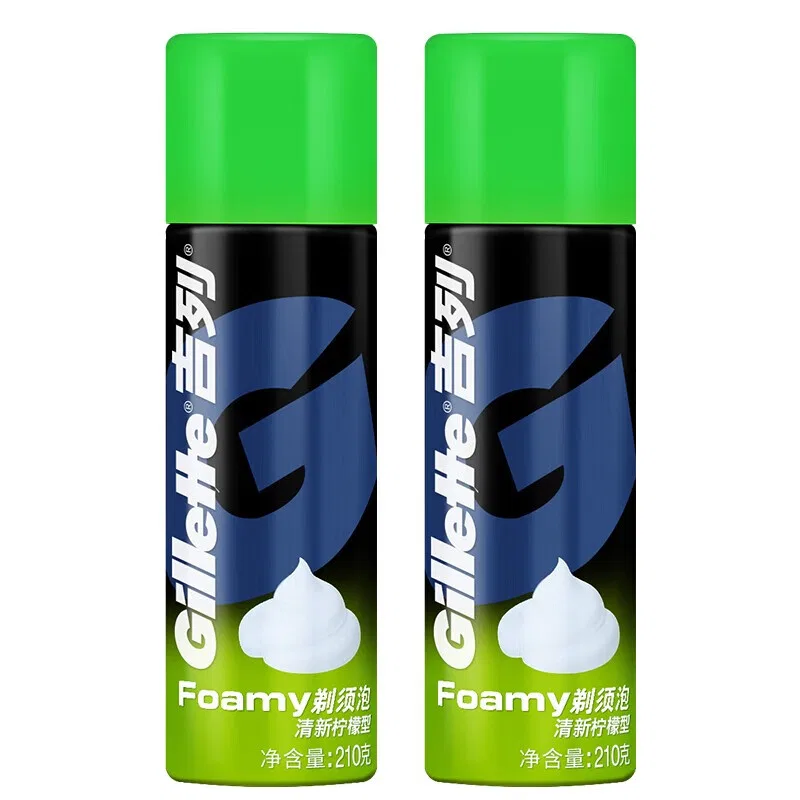 Мужская пена для бритья с ароматом свежего лимона Fresh Lemon Fragrance Gillette, 210 г