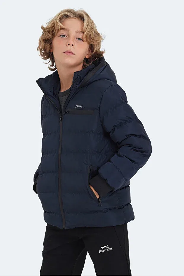 Детское пальто для девочек с капюшоном Slazenger, Navy Blue — фото 3