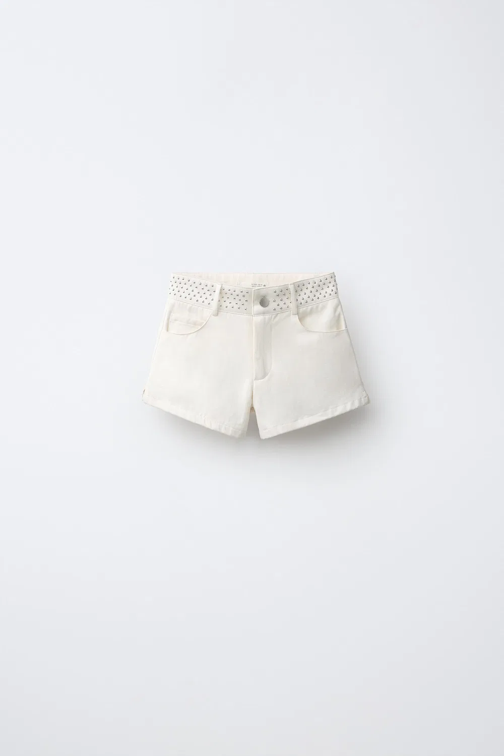 Шорты-бермуды со стразами и звездами ZARA, Ecru