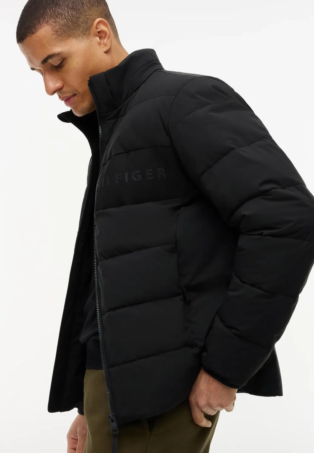 Пуховик со съемным капюшоном, фирменная зимняя куртка Tommy Hilfiger, Black — фото 4