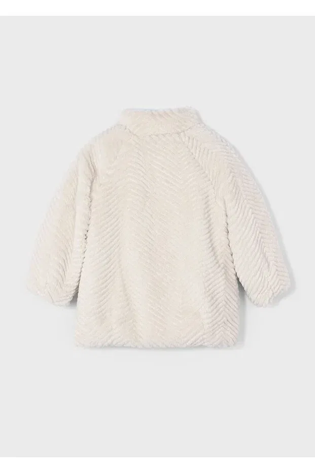 Детское пальто для девочек из искусственного меха Mayoral, Beige — фото 3