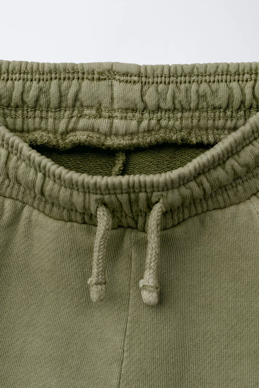 Плюшевые шорты-бермуды с вышивкой, окрашенные в готовом виде ZARA, Khaki — фото 3
