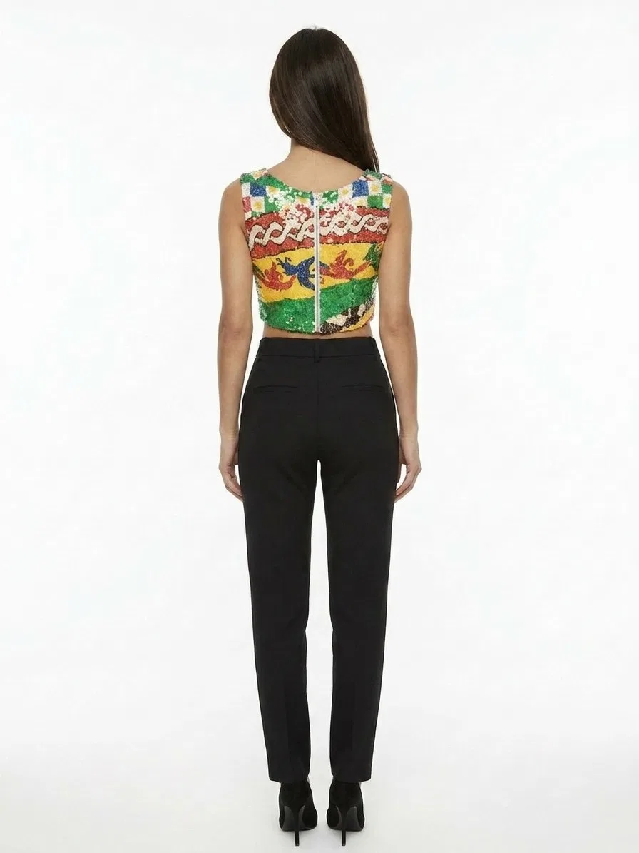 Женская футболка без рукавов Multicolor Polyester Sleeveles T-Shirt Dolce & Gabbana, Multicolor — фото 2