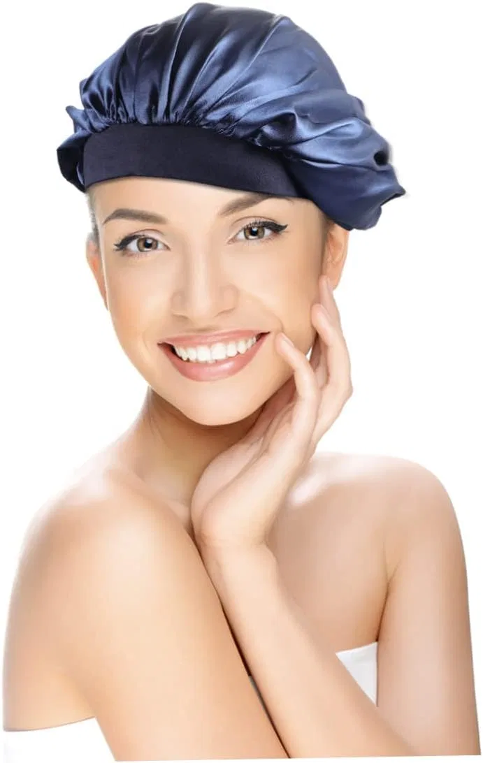 Набор шапочек для душа Satin, 3 шт, FRCOLOR, 32x29 см, Pure Navy Blue — фото 3