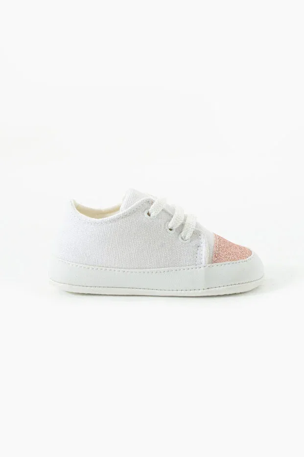 Детские ботинки для девочек с блестками Yummy Kids, White/Powder — фото 2