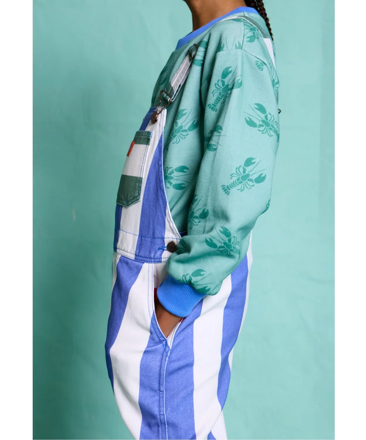 Детский комбинезон-полукомбинезон джинсовый Favorite People Capri, Blue — фото 3
