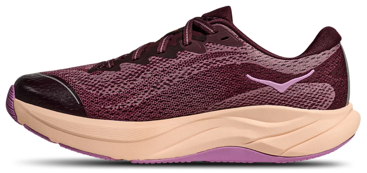 Кроссовки для девочек Rincon 4 HOKA, цвет Classic Mauve/Black Cherry — фото 2