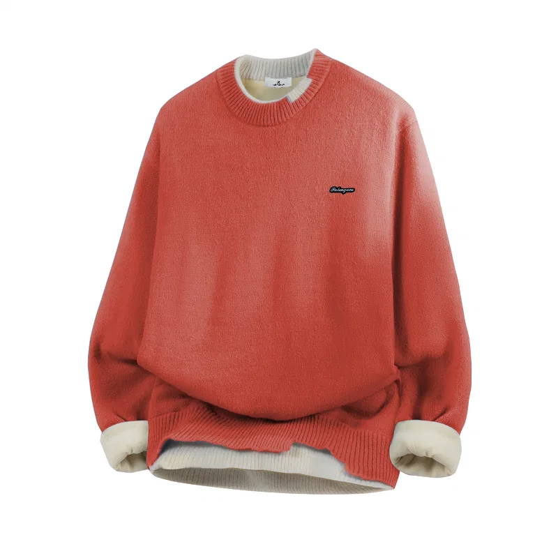Детский свитер с круглым вырезом и средним кроем Red Fleece-Lined Upgraded 601 PAL ONGACO, Red Fleece-Lined Upgraded 601