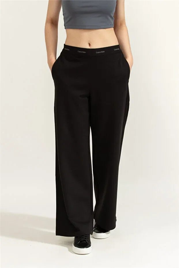 Женские широкие брюки из ткани Calvin Klein, Black