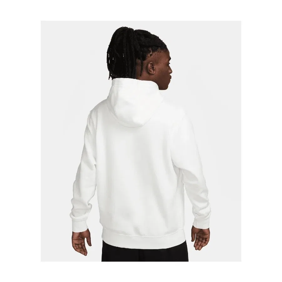 Мужской свитшот с капюшоном и принтом Sportswear Club Fleece Nike, Белый — фото 2