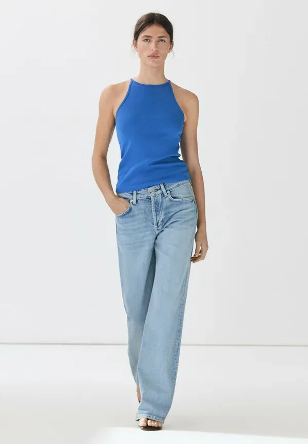 Топ хлопковый Massimo Dutti, Dark blue, темно-синий — фото 2