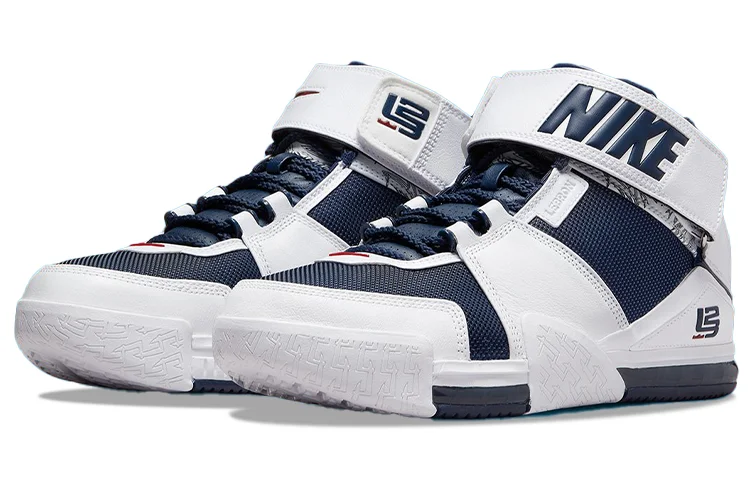 Кроссовки Nike LeBron Zoom 2, белый/темно-синий — фото 3