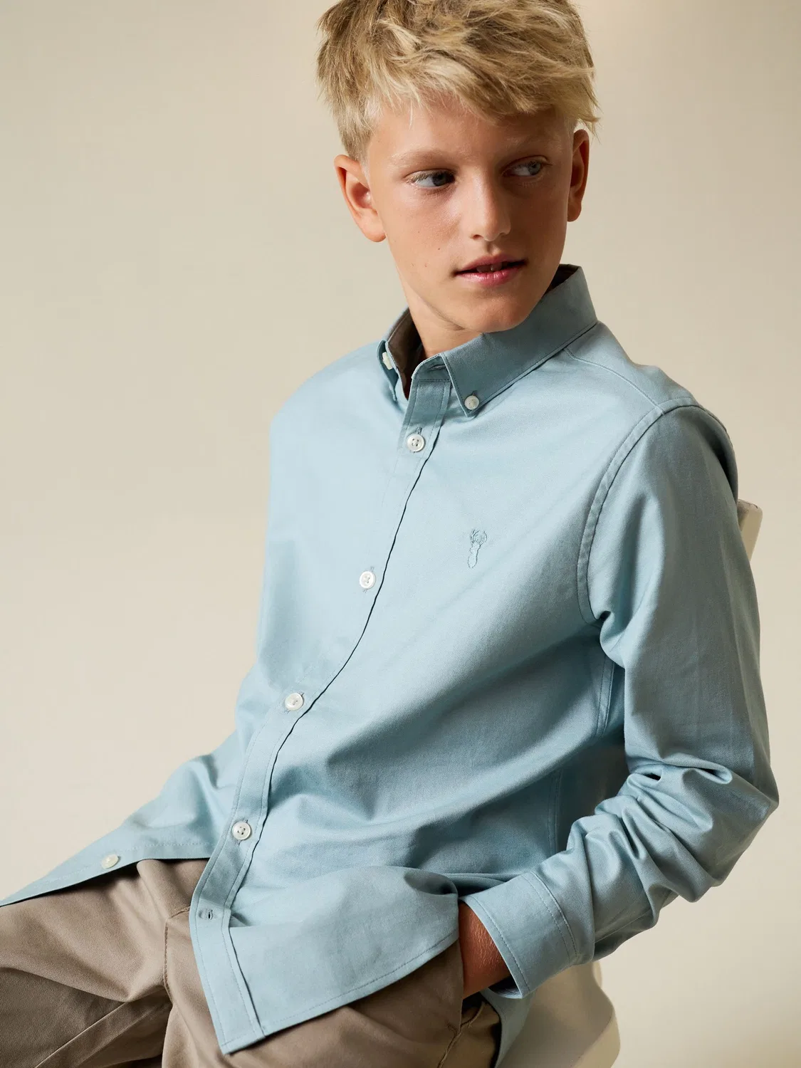 Оксфордская рубашка, зеленая, Single Oxford Shirt Next, Mineral Green — фото 2