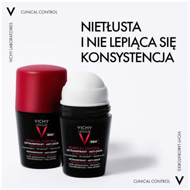 Vichy Homme Clinical Control 96 H шариковый антиперспирант для мужчин, 50 мл — фото 4