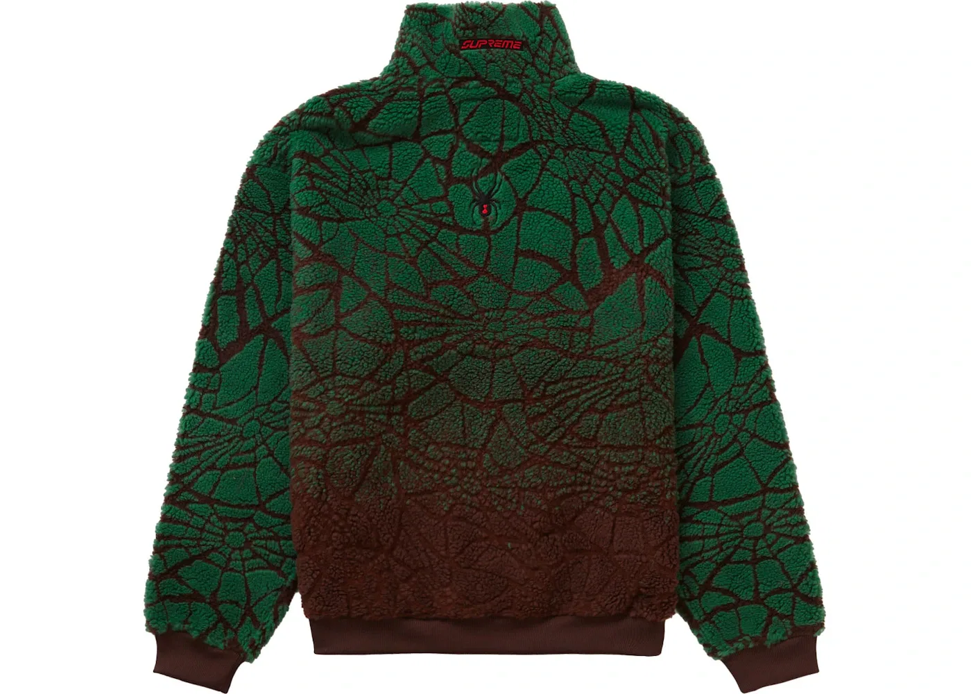Мужская куртка из флиса с принтом Supreme Spyder Web Jacket, Brown — фото 2