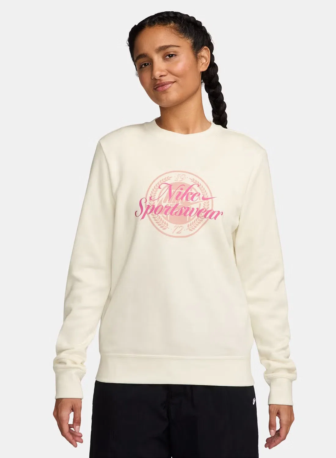 Свитшот с принтом Nsw Club Fleece Graphics Nike, розовый
