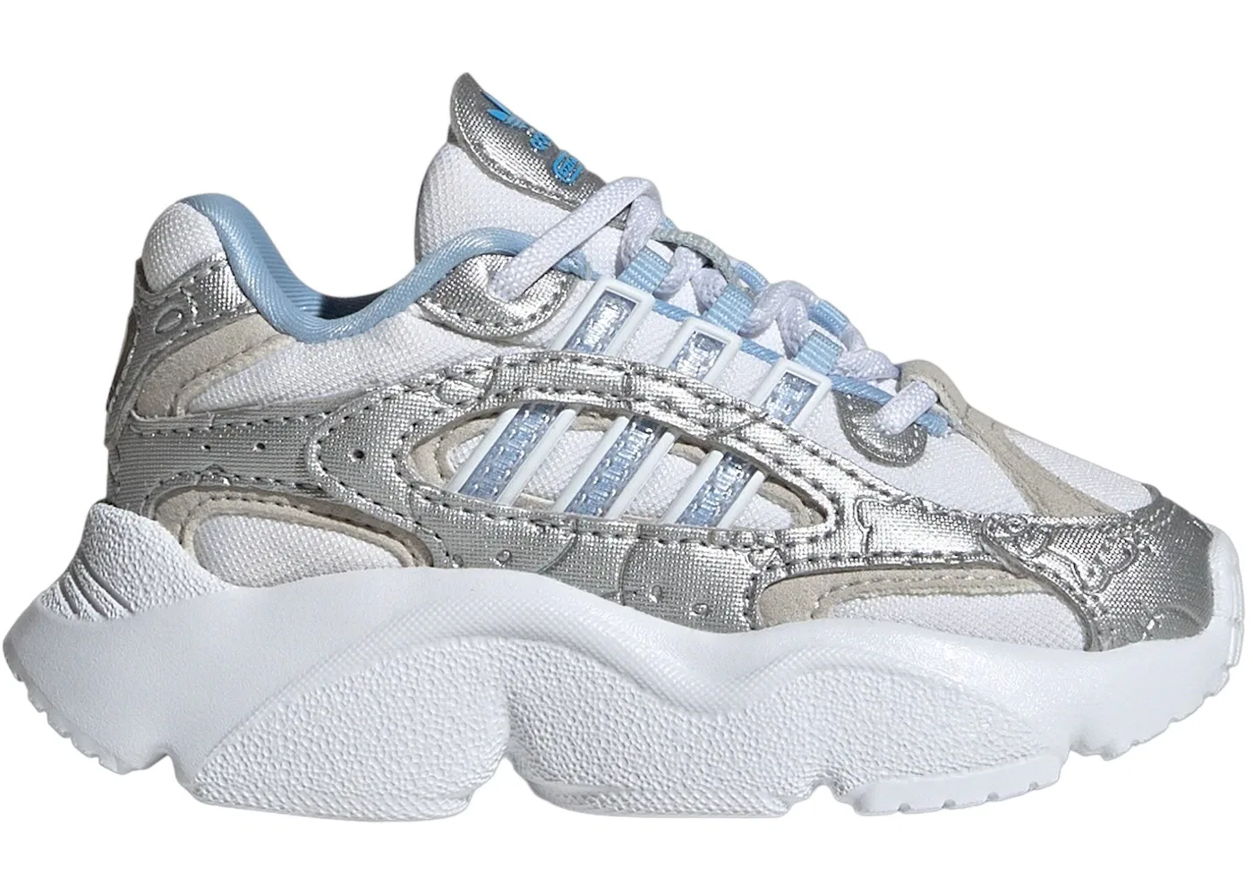 Детские кроссовки Lifestyle с контрастными вставками Adidas Ozmillen EL, Cloud White/Glow Blue/Grey One