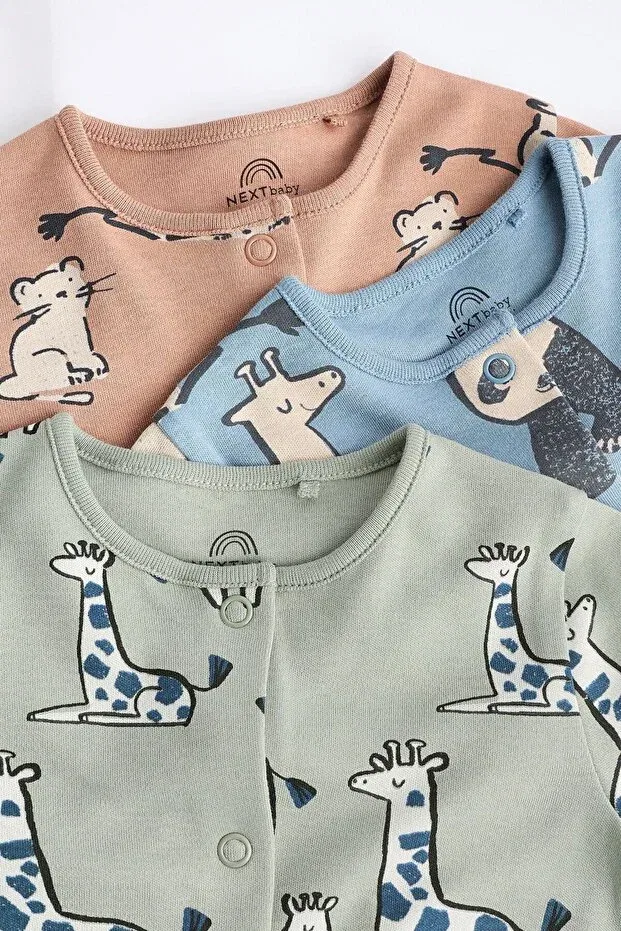 Детский комплект для новорожденных с принтом Animal Textured Next Baby, Multicolor — фото 3