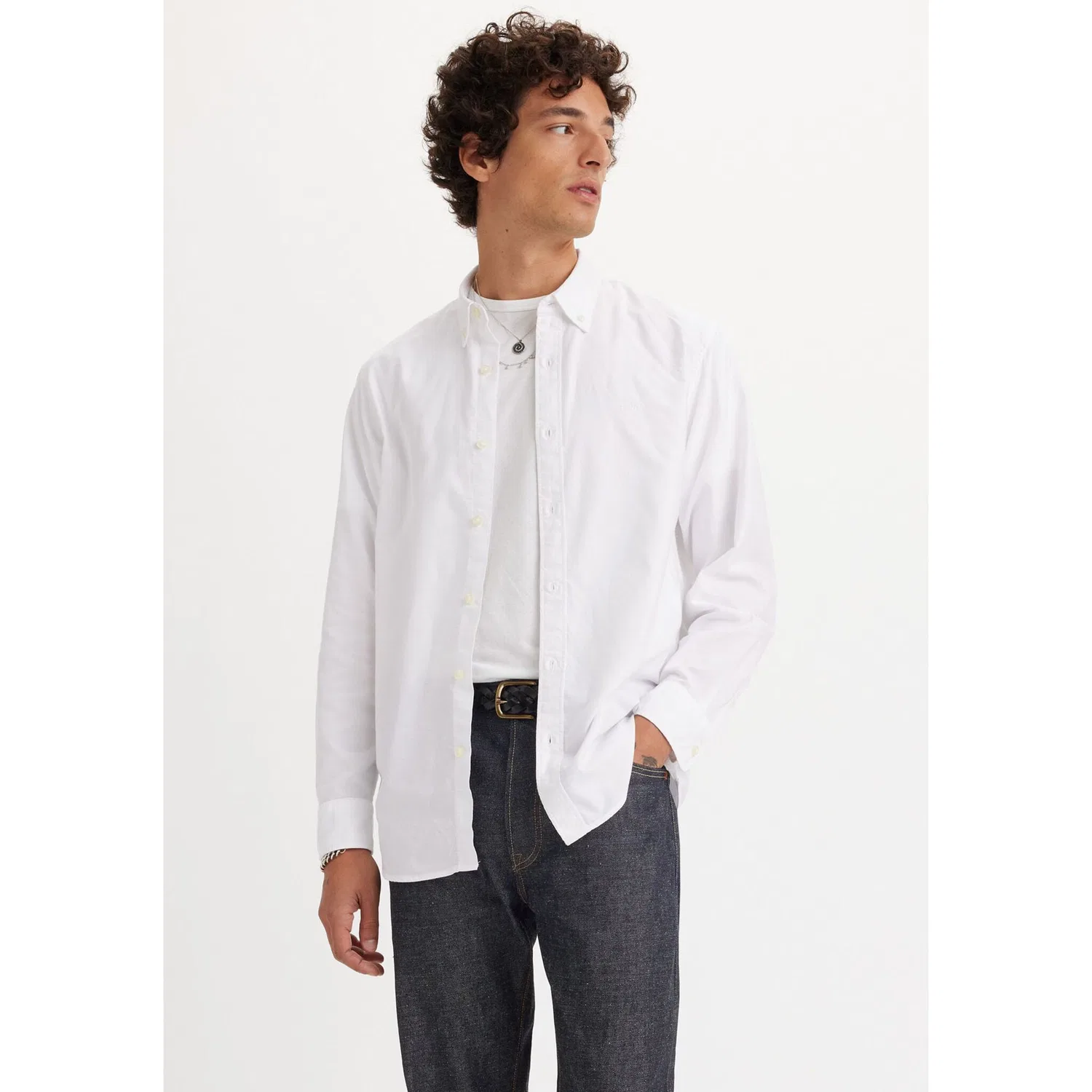 Мужская повседневная рубашка с длинным рукавом Levi's, Bright White — фото 3