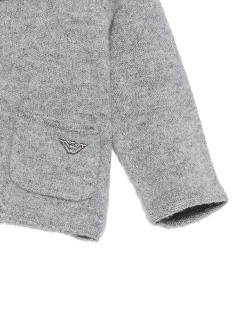 Кардиган с вышитым логотипом Emporio Armani Kids, серый — фото 3