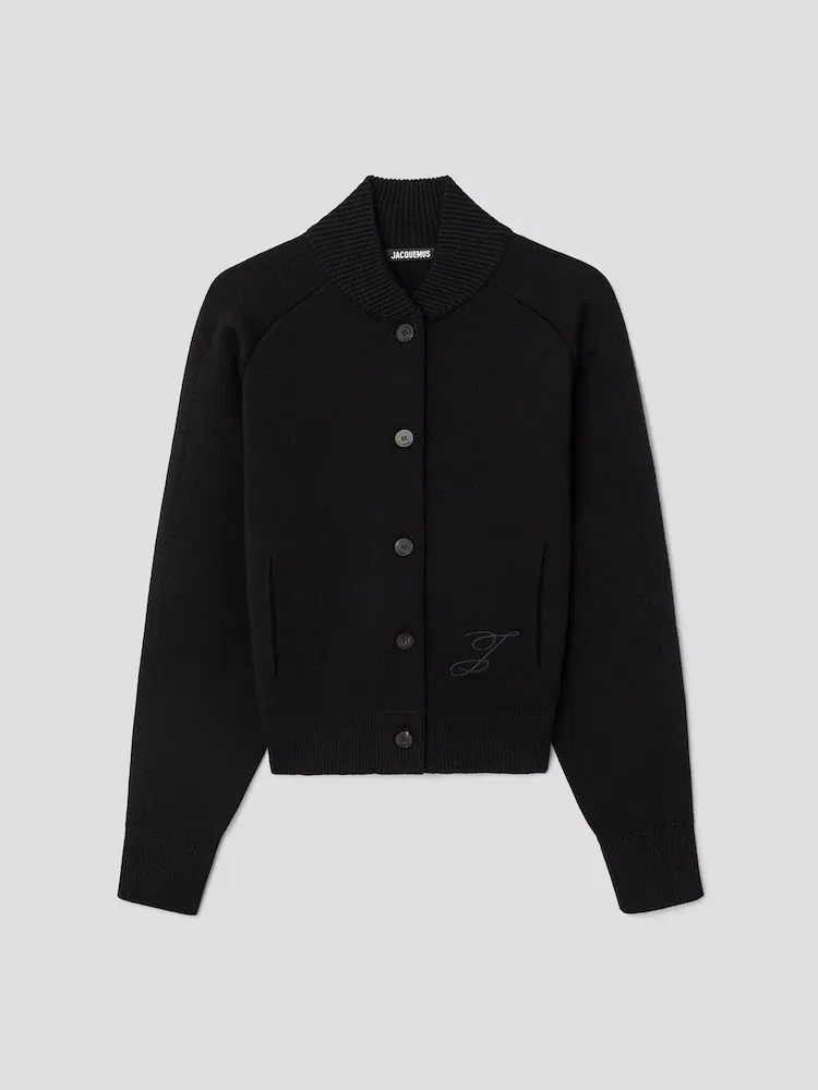 Кардиган вязаный оверсайз Le Cardigan Lavande JACQUEMUS, Black