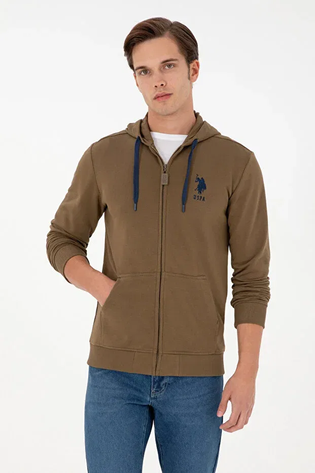Мужской кардиган с длинным рукавом Basics U.S. Polo Assn., Khaki