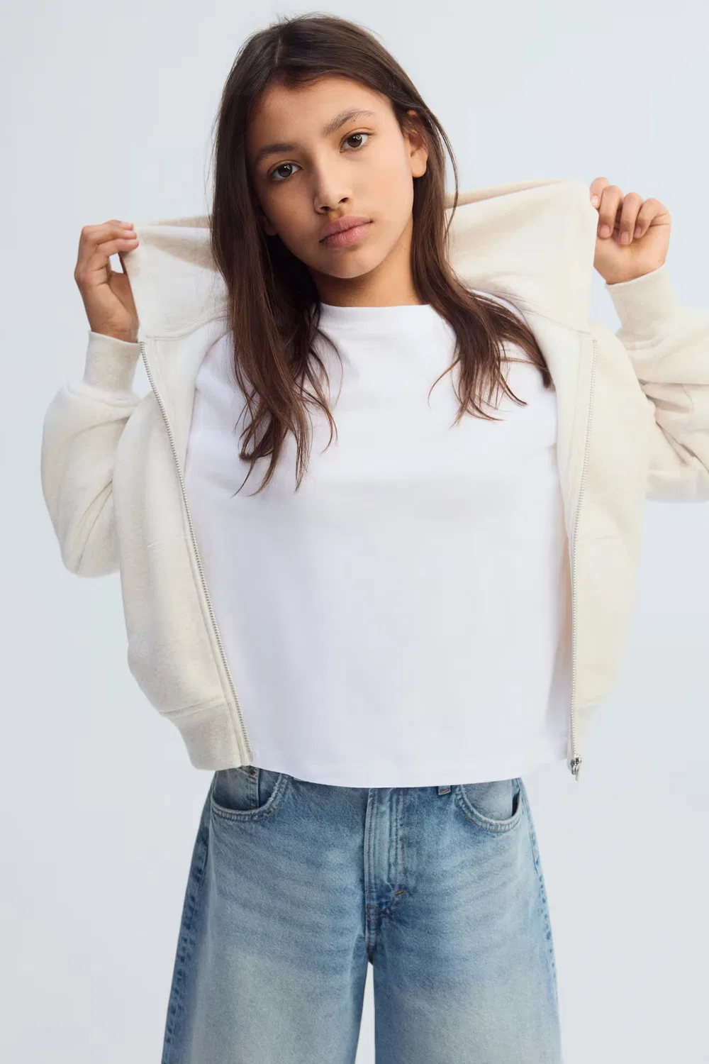 Куртка с капюшоном и внутренней подкладкой из ворса H&M, Weiß — фото 3