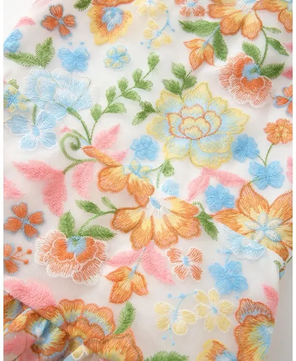 Детское платье для девочек с вышивкой Bianca Embroidered Frill Maxi Dress Marlo Kids, Floral — фото 4