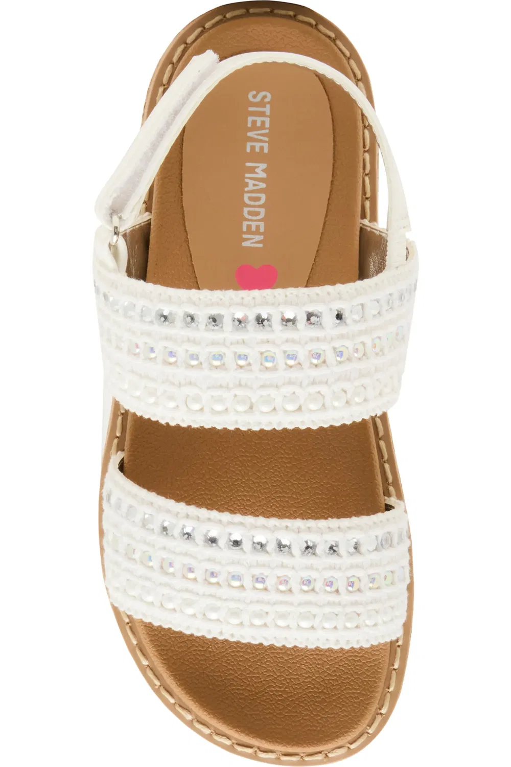 Детские сандалии платформа с блестками Rissa Steve Madden, белый — фото 4