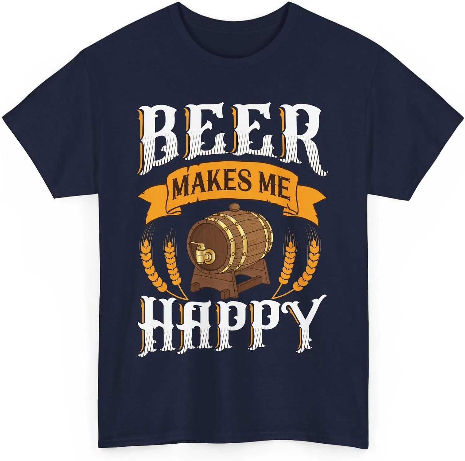 Футболка с принтом Beer Makes Me Happy Gildan, Multicolor