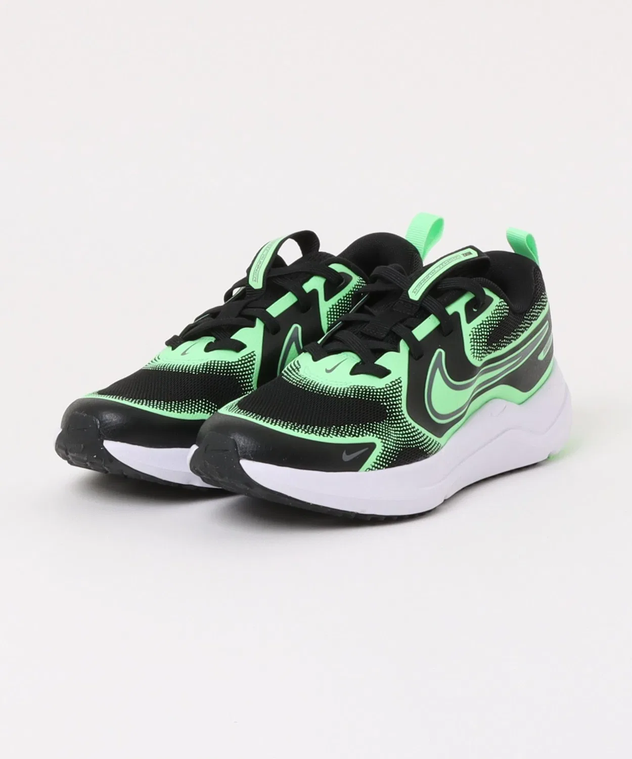 Детские кроссовки для мальчиков с легким верхом Cosmic Runner GS NIKE, Black Cool Grey Illusion Green